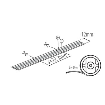 COB LED STRIP PRO 2LINES HIGH LUMEN 3780LM/M. 24V 28W/M. WARM WIT 