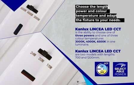LED PLAFONDLAMP LINCEA 120CM POWER &amp; CCT-SWITCH 30/38/45W 