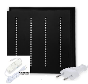 LOUVRE LED PANEEL ZWART 60X60CM UGR-16 CCT-SWITCH 30W 4200LM 