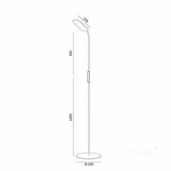 LED VLOERLAMP TEILO DIM TIMER 3CCT-SWITCH 10W 400LM 