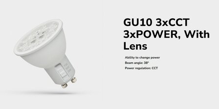 GU10 LED SPOT POWER- &amp; CCT-SWITCH 230V 3/5/7W 2700K/4000K/6000K