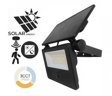 LED SOLAR VERSTRALER MET SENSOR 3CCT 20W 1600LM IP54 