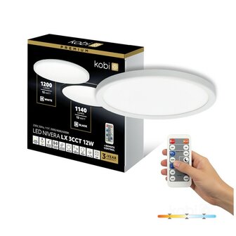 LED PLAFONDLAMP NIVERA MET SENSOR &amp; REMOTE IP54 12W 1200LM 3CCT 