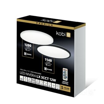 LED PLAFONDLAMP NIVERA MET SENSOR &amp; REMOTE IP54 12W 1200LM 3CCT 
