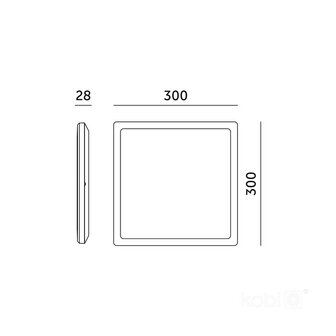 LED PLAFONDLAMP NIVERA SQUARE IP54 24W 2280LM 3CCT 