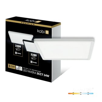 LED PLAFONDLAMP NIVERA SQUARE IP54 24W 2280LM 3CCT 