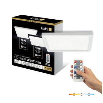 LED PLAFONDLAMP NIVERA MET SENSOR &amp; REMOTE IP54 12W 1140LM 3CCT 