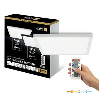 LED PLAFONDLAMP NIVERA MET SENSOR &amp; REMOTE IP54 18W 1710LM 3CCT 