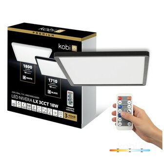 LED PLAFONDLAMP NIVERA MET SENSOR &amp; REMOTE IP54 18W 1710LM 3CCT 