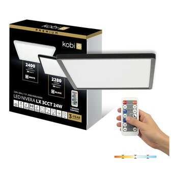 LED PLAFONDLAMP NIVERA MET SENSOR &amp; REMOTE IP54 24W 2280LM 3CCT 