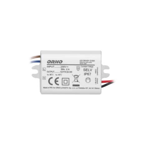 LED TRANSFORMATOR MINI IP67 12V/DC 6W 0,5A
