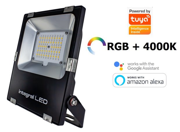 SMART WIFI TUYA APP LED VERSTRALER 50W RGBW DIMBAAR 