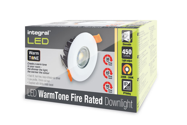 LED DOWNLIGHT SLIM IP65 FIRE RATED WARMTONE 2200-3000K 