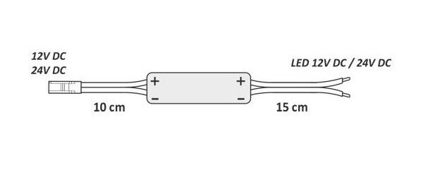 LED STRIP MINI RF CONTROLLER + RF REMOTE 12-24V 