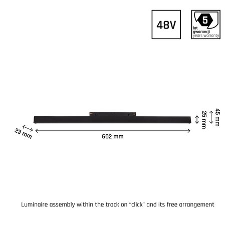 SYSTEM SHIFT LINE-60 LAMP CRI90 48V 17W 1800LM 3000K 