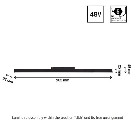 SYSTEM SHIFT LINE-90 LAMP CRI90 48V 22W 2300LM 3000K 