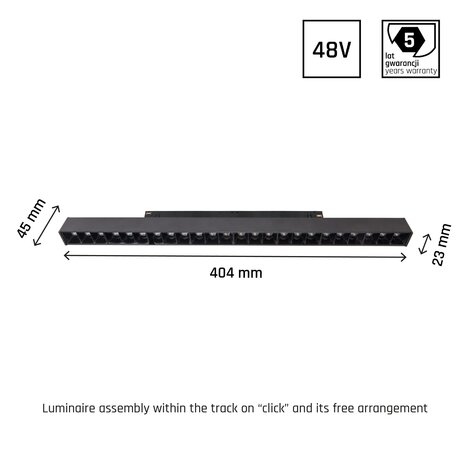 SYSTEM SHIFT GRID-40 UGR19 CRI90 48V 22W 2250LM 3000K