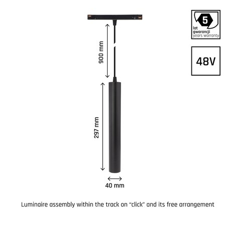 SYSTEM SHIFT HANGIT CRI90 48V 12W 1130LM 3000K