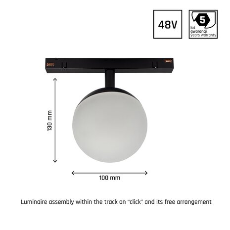 SYSTEM SHIFT GLOBE LAMP CRI90 48V 5W 550LM 3000K