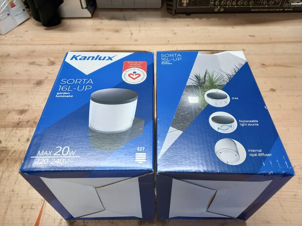 2 X LED WANDLAMP SORTA 16L UP 230V E27 MAX. 20W 