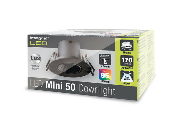LUX MINI LED DOWNLIGHT TILTABLE 15° CRI-95 3,3W 170LM 4000K