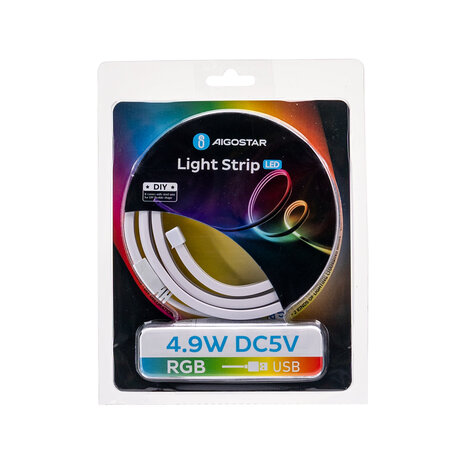 NEON RGB LED STRIP SET 5V/DC USB 1-METER MULTICOLOR