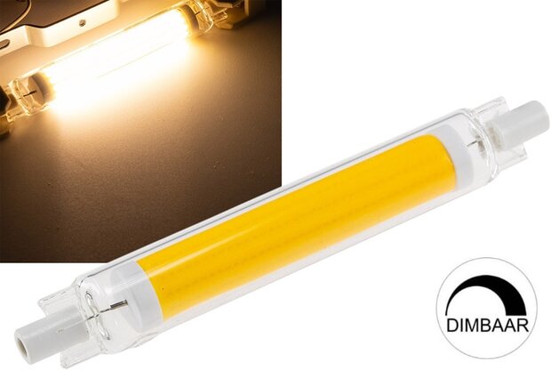 LED R7S STAAFLAMP GLAS DIM J118 230V 8W=60W 887LM 3000K 