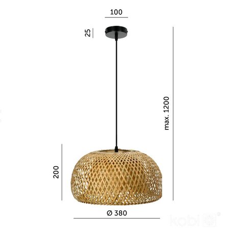 HANGLAMP BAKU-M BAMBOE 230V E27 