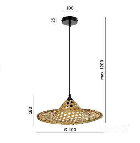 HANGLAMP BRAGA GEVLOCHTEN BAMBOE 230V E27 