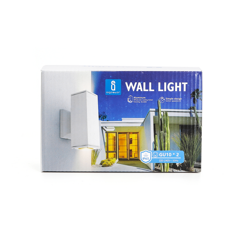 TUINLAMP WANDLAMP SQUARE WIT UP/DOWN IP65 230V GU10