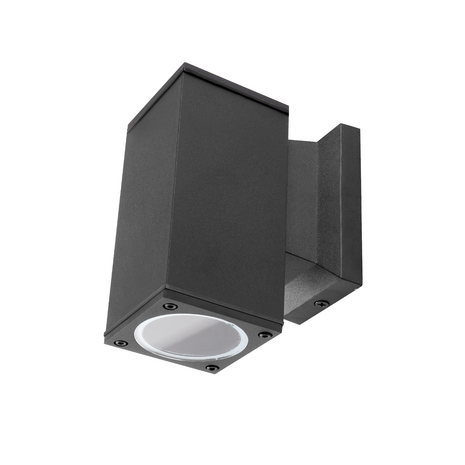 TUINLAMP WANDLAMP SQUARE ZWART DOWN IP65 230V GU10