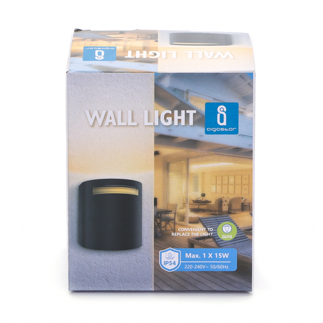 TUINLAMP WANDLAMP LINE-1 ZWART DOWN IP54 230V GU10