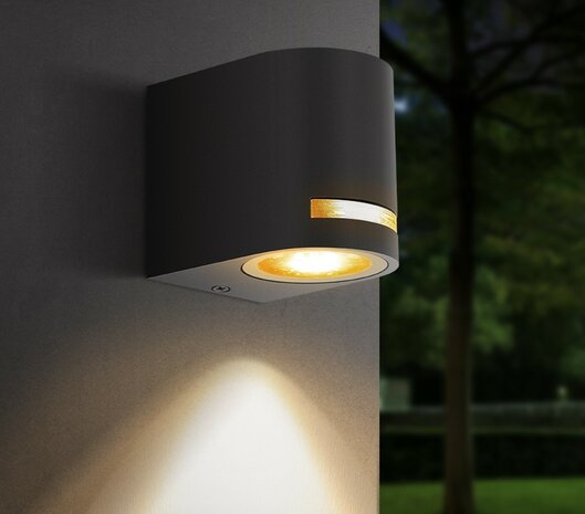 TUINLAMP WANDLAMP LINE-1 ZWART DOWN IP54 230V GU10