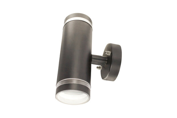 BUITENLAMP STAINLESS STEEL IP65 WANDLAMP UP/DOWN 230V GU10 