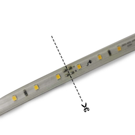 SMD LED STRIP 230V 7W/M. 250LM/M. 6500K 50-METER ROL