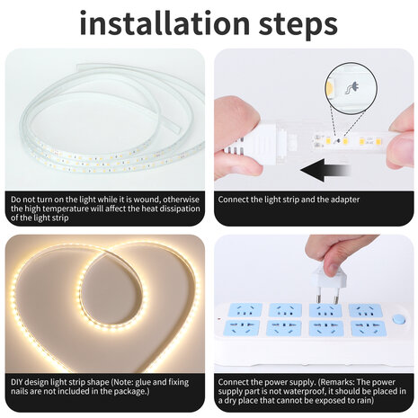 SMD LED STRIP 230V 7W/M. 500LM/M. 3000K 50-METER ROL