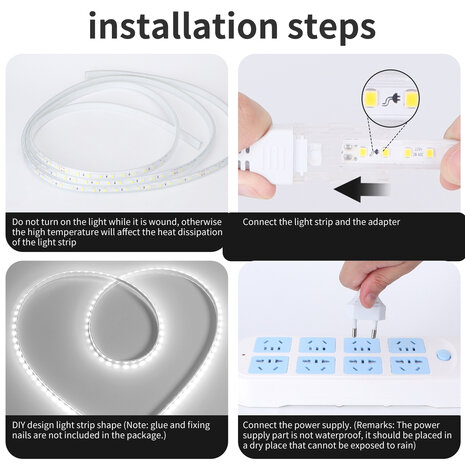 SMD LED STRIP 230V 7W/M. 500LM/M. 6500K 50-METER ROL