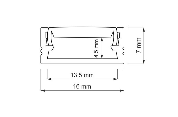 ALUMINIUM PROFIEL XL-LINE ZWART LED STRIPS TOT 12-MM