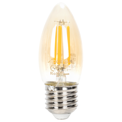 LED CANDLE GOLD GLAS DIM 230V E27 4W=38W 400LM 2200K 5-PACK