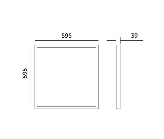 LED PANEEL PLAFONDLAMP FLAT 60X60CM ZWART 36W 3960LM 4000K 