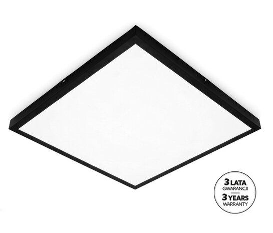 LED PANEEL PLAFONDLAMP FLAT 60X60CM ZWART 36W 3960LM 4000K 