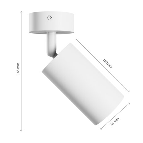 WAND- PLAFONDLAMP VARIOSA WIT/ZWART IP20 230V GU10 