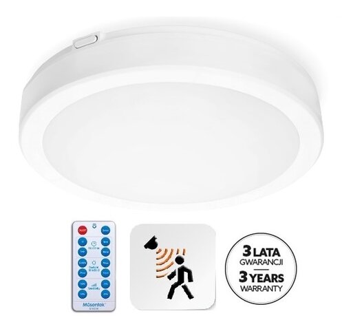 LED PLAFONDLAMP NAIROS SENSOR/REMOTE WHITE IP65 24W 2520LM CCT