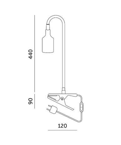 KLEMSPOT CLIPY WIT E27 1,7M KABEL MET STEKKER/SCHAKELAAR 