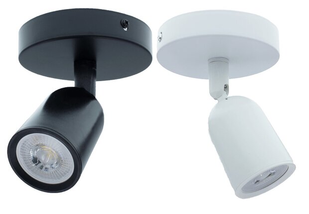 WAND- PLAFONDLAMP LOCASTE-1 WIT OF ZWART IP22 230V GU10 