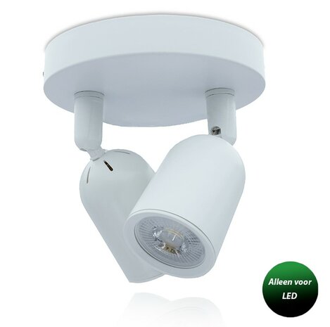 WAND- PLAFONDLAMP LOCASTE-2 WIT OF ZWART IP22 230V GU10 