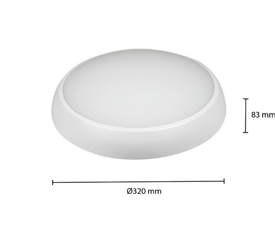 LED PLAFONDLAMP MET NOODLAMP IP54 IK08 13W 1300LM CCT-SWITCH