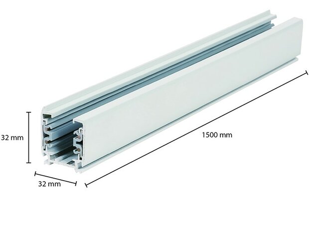 3-FASE RAIL TRACK 1,5-METER WIT 