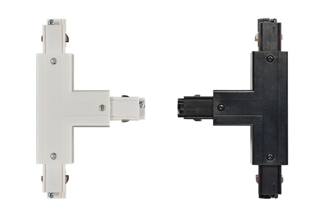 T-CONNECTOR LINKS-2 VOOR 3-FASE RAILS WIT OF ZWART