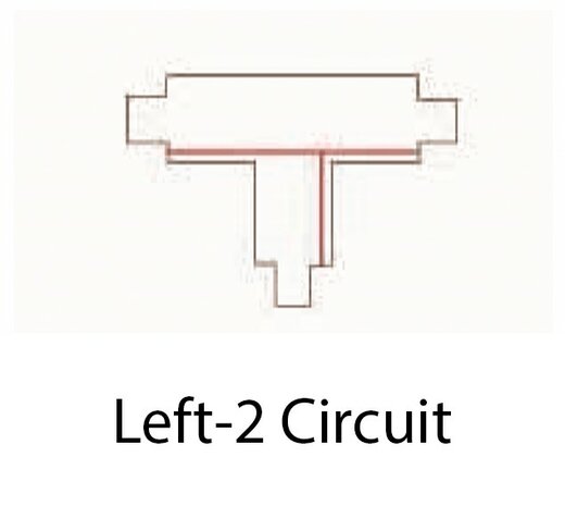 T-CONNECTOR LINKS-2 VOOR 3-FASE RAILS WIT OF ZWART